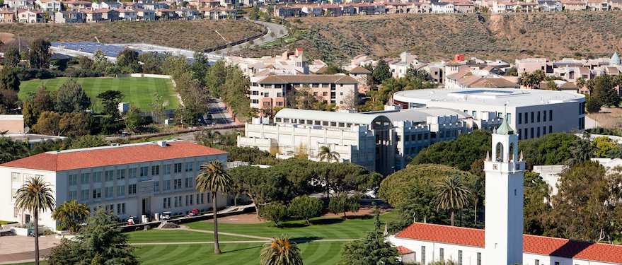 Aerial shot of campus